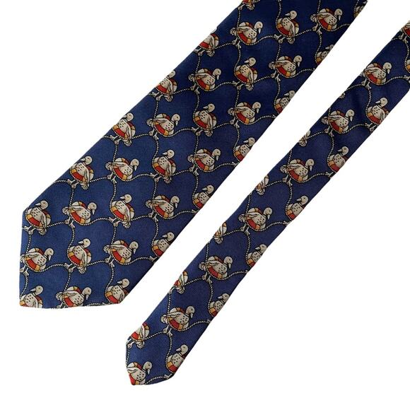 Brooks Brothers Makers Silk Tie Ducks in Life Preserve Nautical Made in USA EUC - Picture 4 of 7